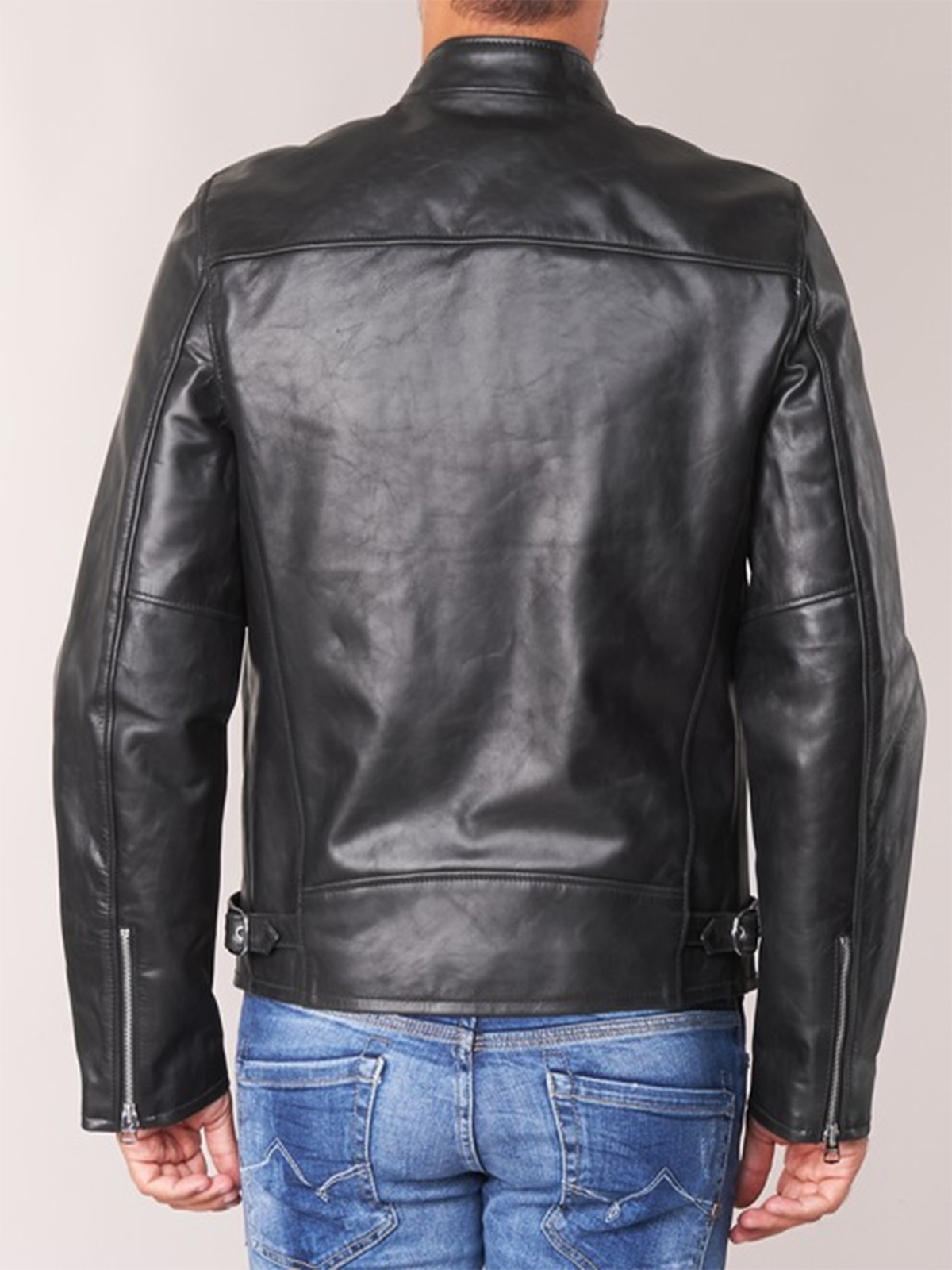 Schott Lc D Mens Black Leather Jacket Stars Jackets