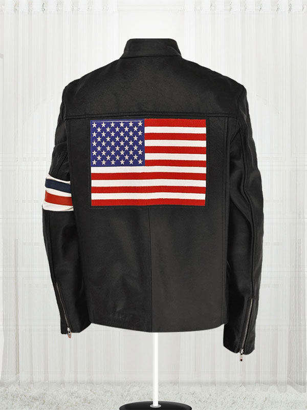 American Flag Motorcycle Leather Jacket