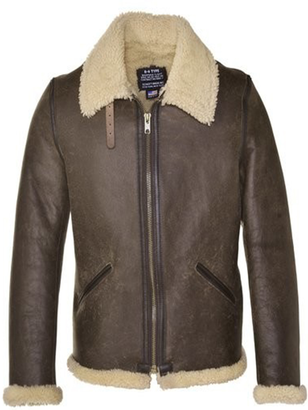 Shearling Brown Leather Jacket for Men's