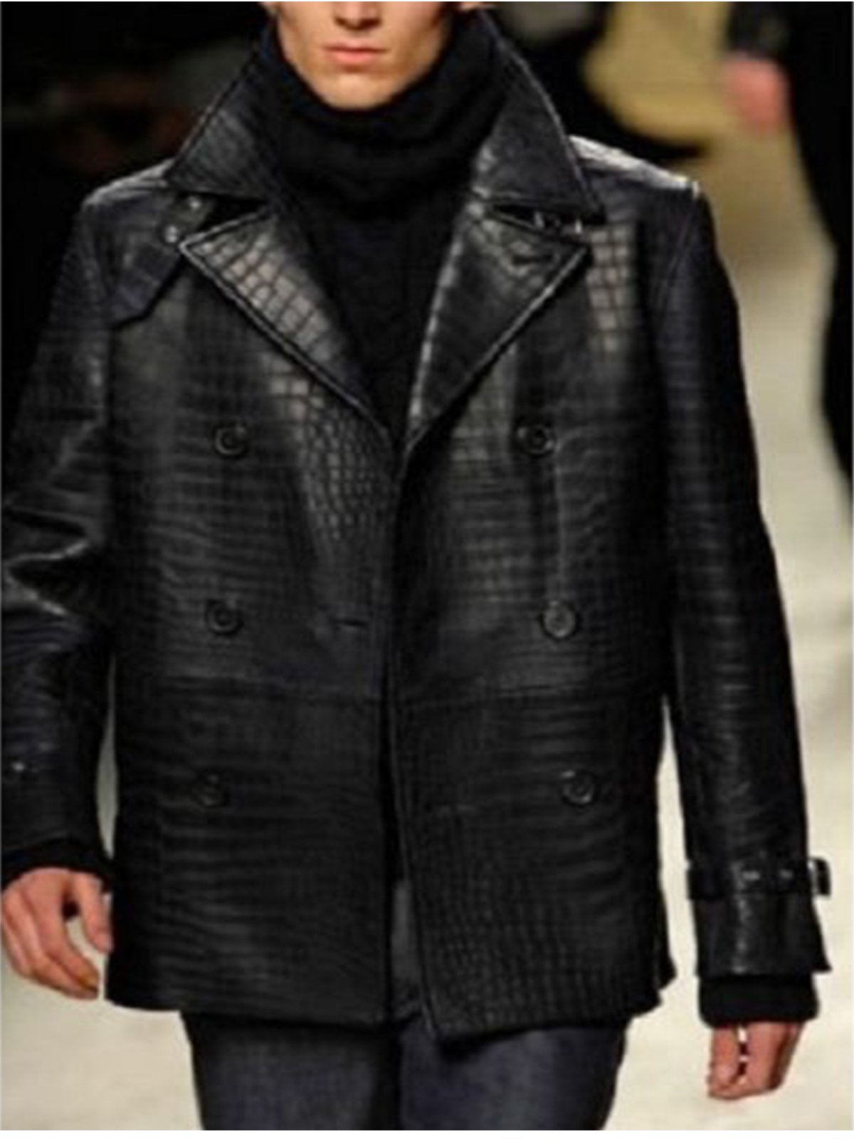 Burberry Alligator Leather Jacket in Black for Men