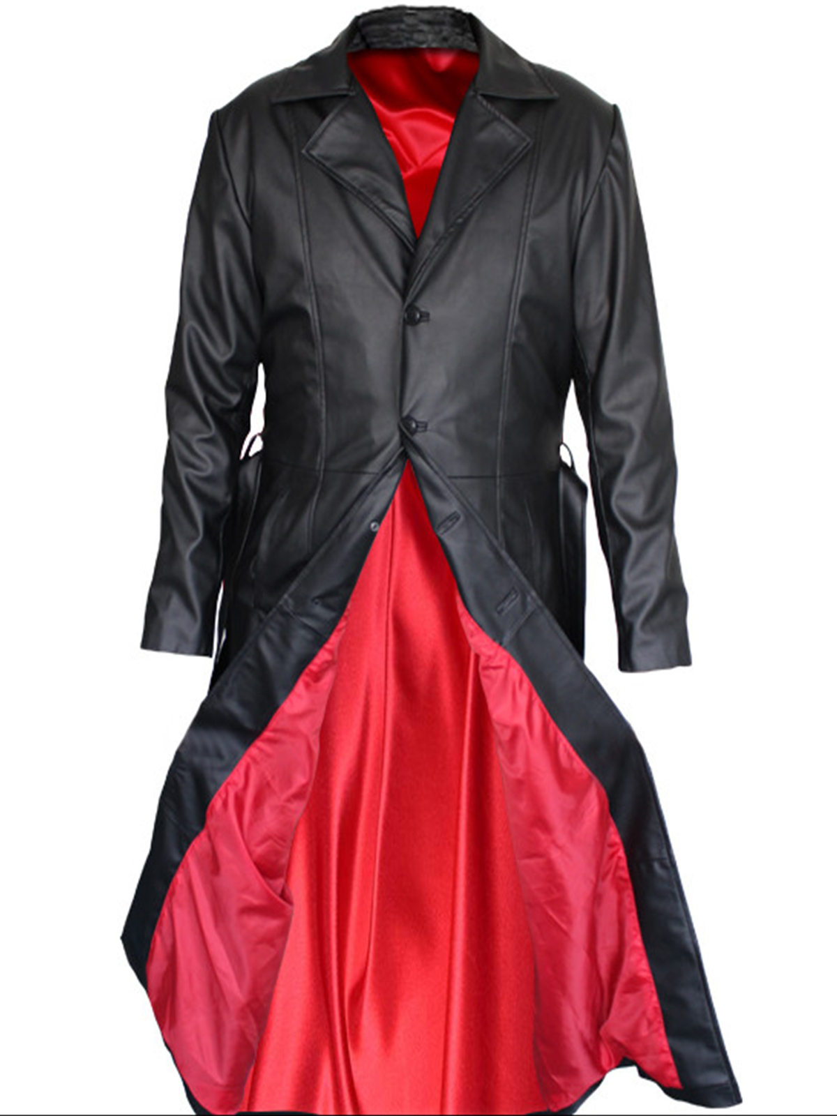NEW Wesley Snipes Blade Trinity Leather Men Long Jacket Coat