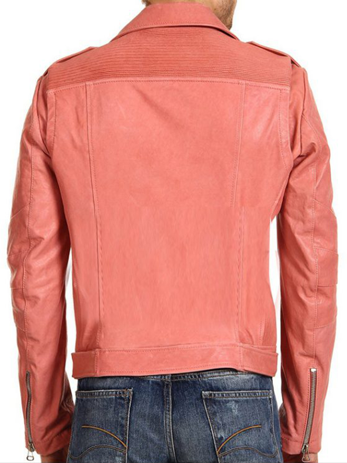 Peach denim jacket with hood online mens