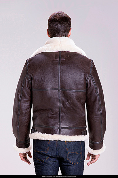 Classic B-3 Sheepskin Leather Bomber Jacket