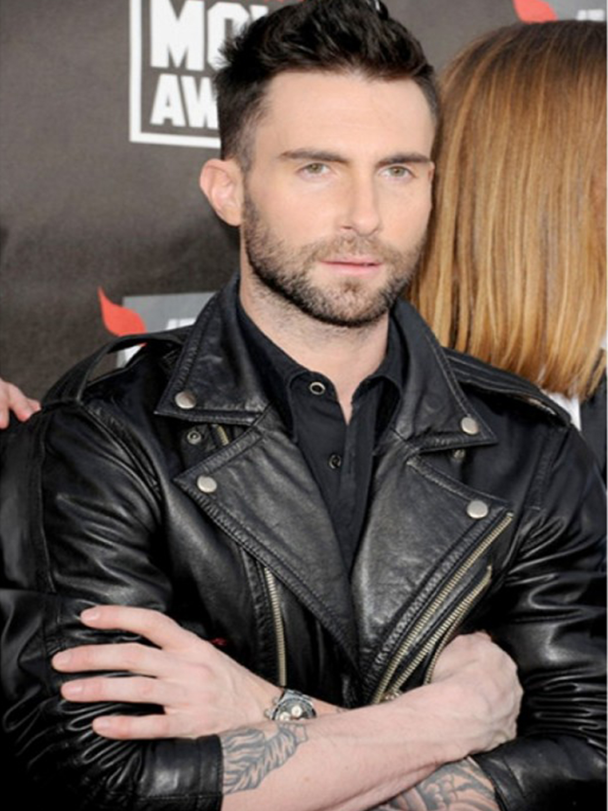 Adam Levine Black Leather Jacket 