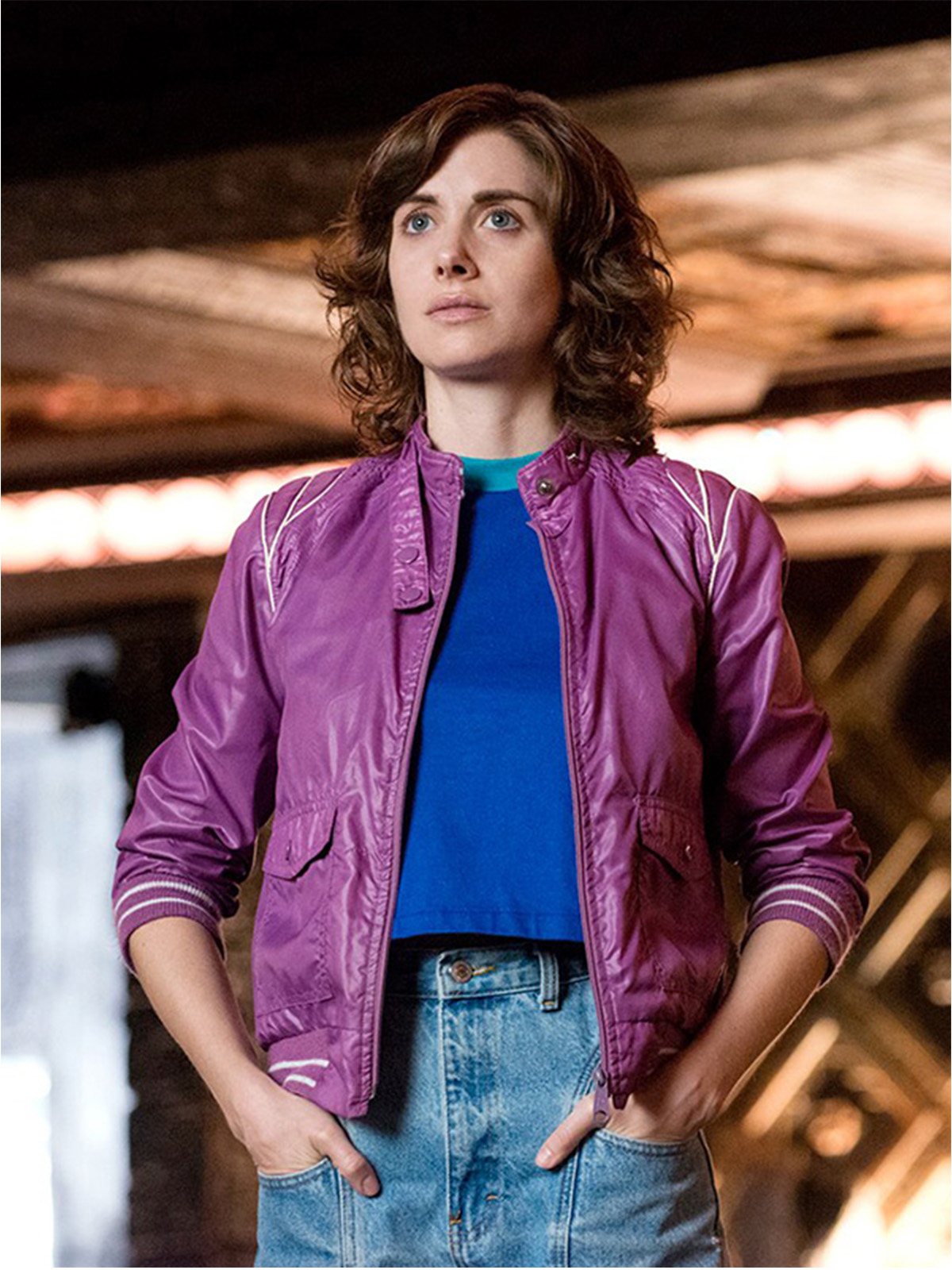 Alison Brie Glow Purple Jacket