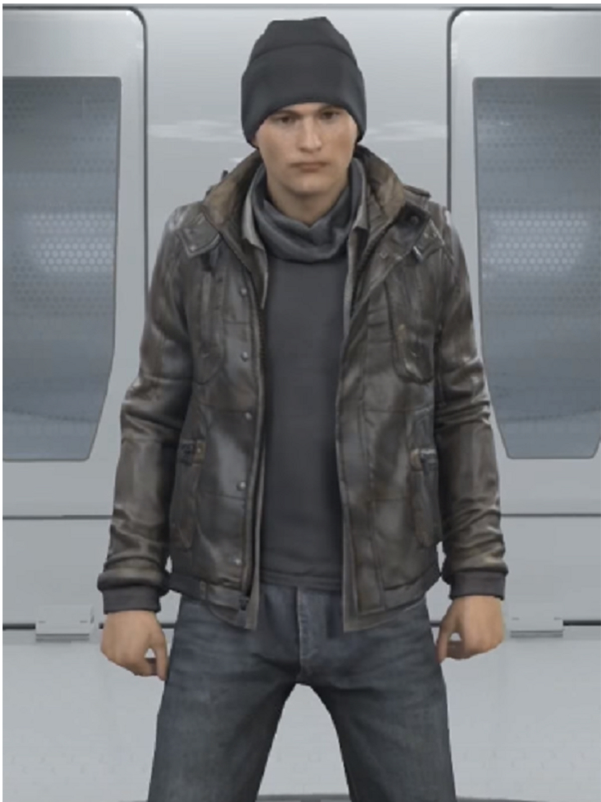 Detroit Become Human Connor Leather Hoodie Jacket Stars Jackets