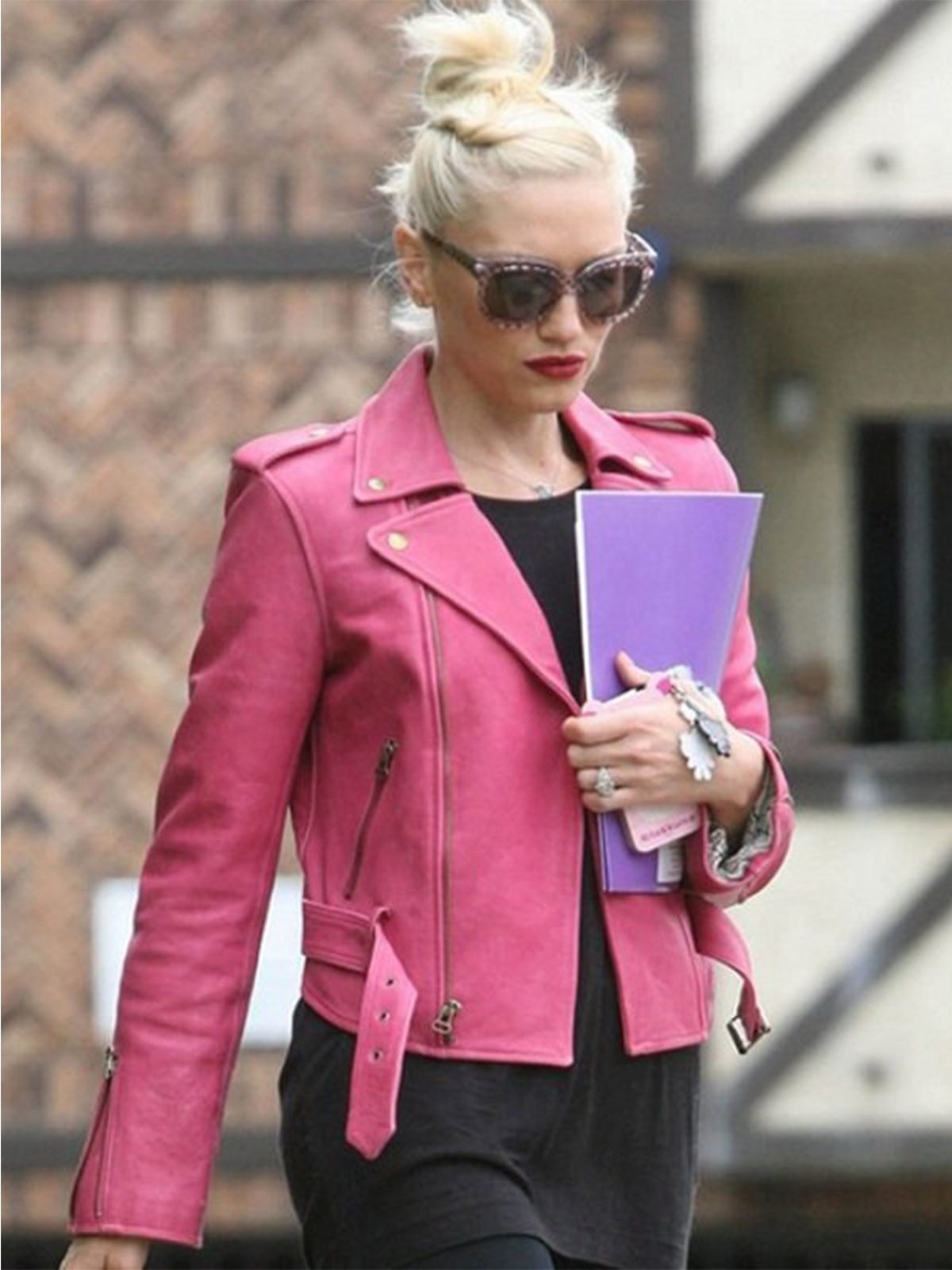 Gwen Stefani Hot Pink Leather Jacket