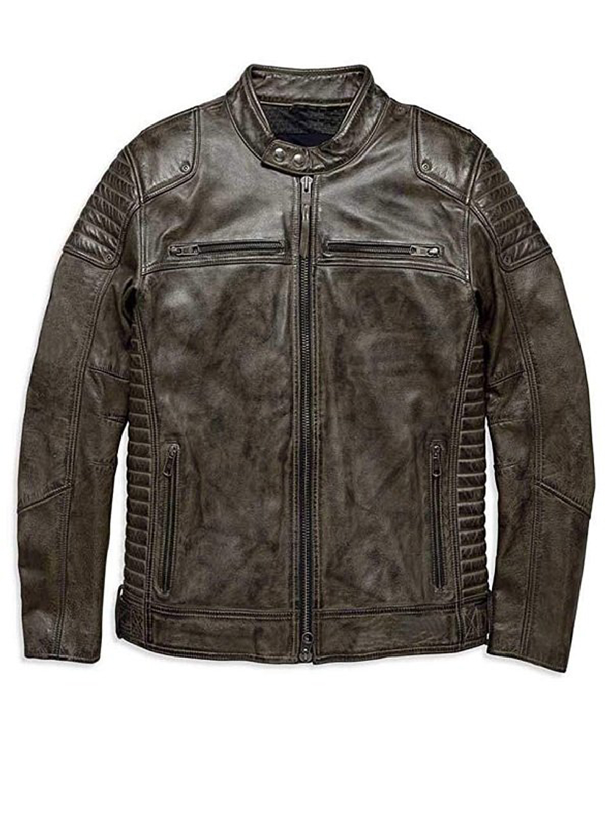 harley brown leather jacket