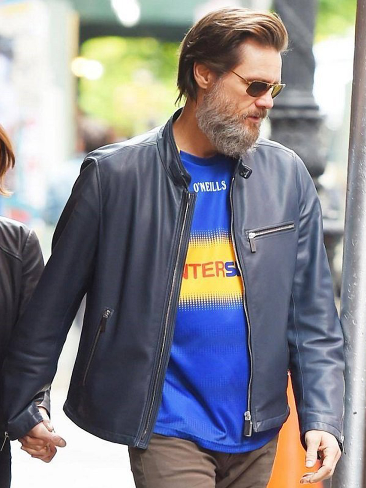 Jim Carrey NYC Blue Leather Jacket