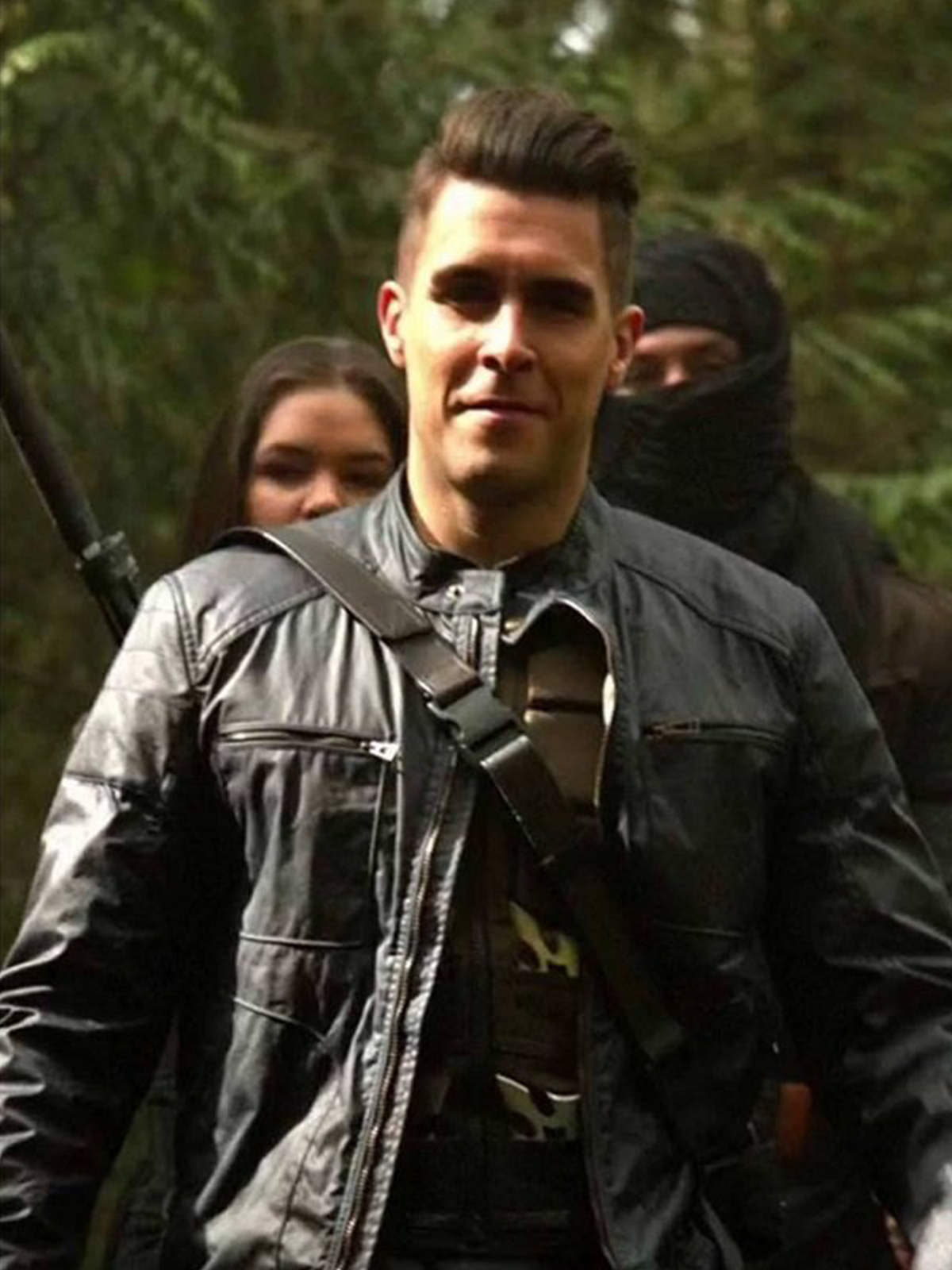 Josh Segarra Arrow Padded Leather Jacket 1873