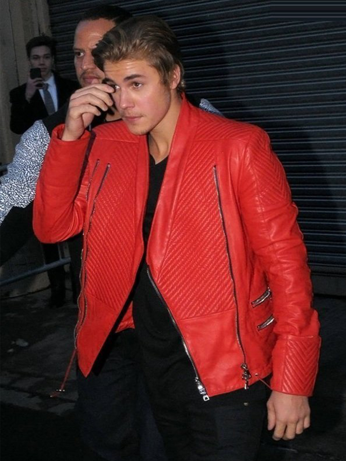 Justin Bieber Men's Red and Black Two Tone Tailored Denim Style Motorcycle  Biker Leather Jacket, Men Red Leather Jacket, Black Trucker Coat - Etsy  Australia