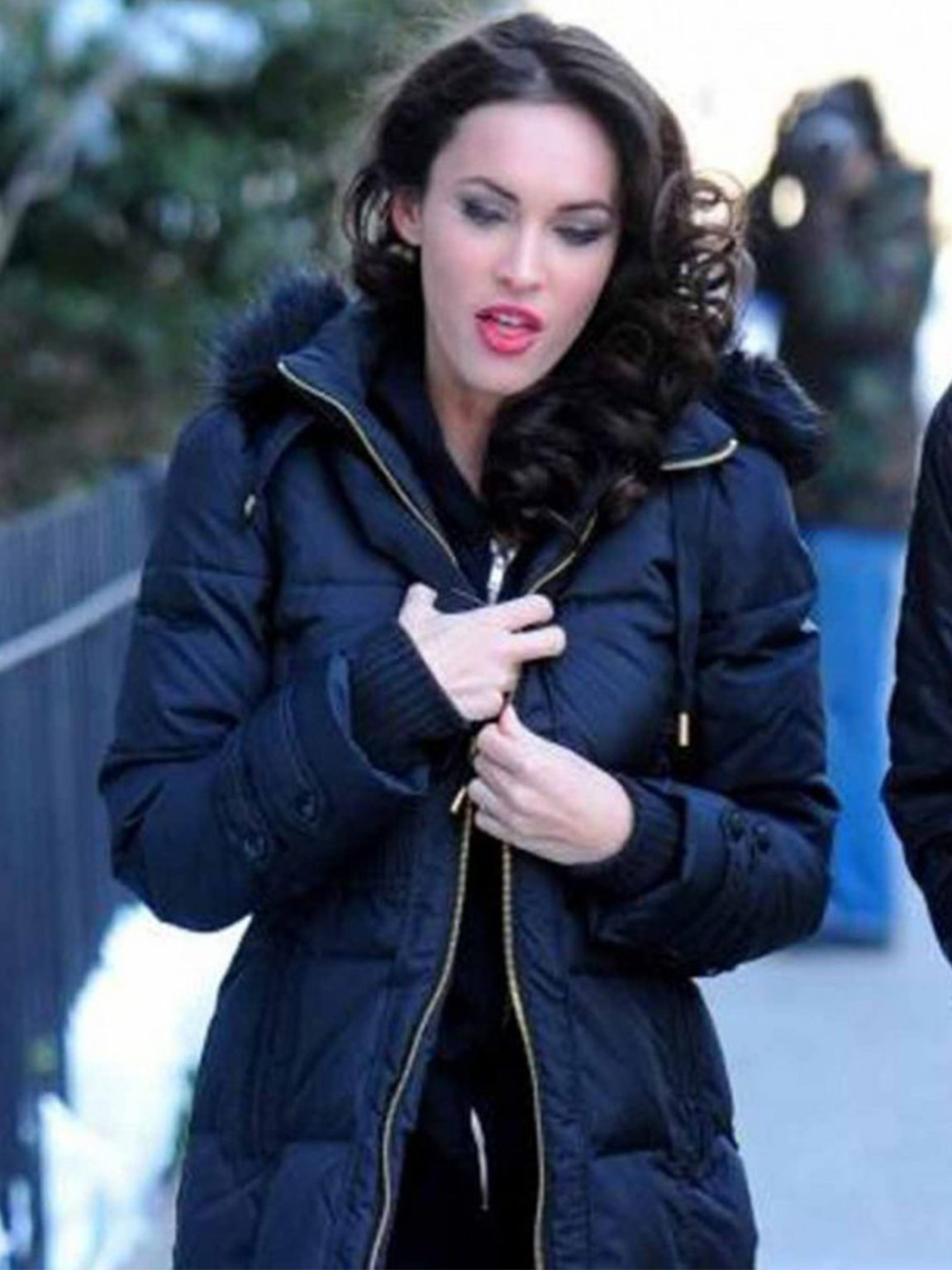 Megan Fox Black Smart Puffer Coat - Stars Jackets