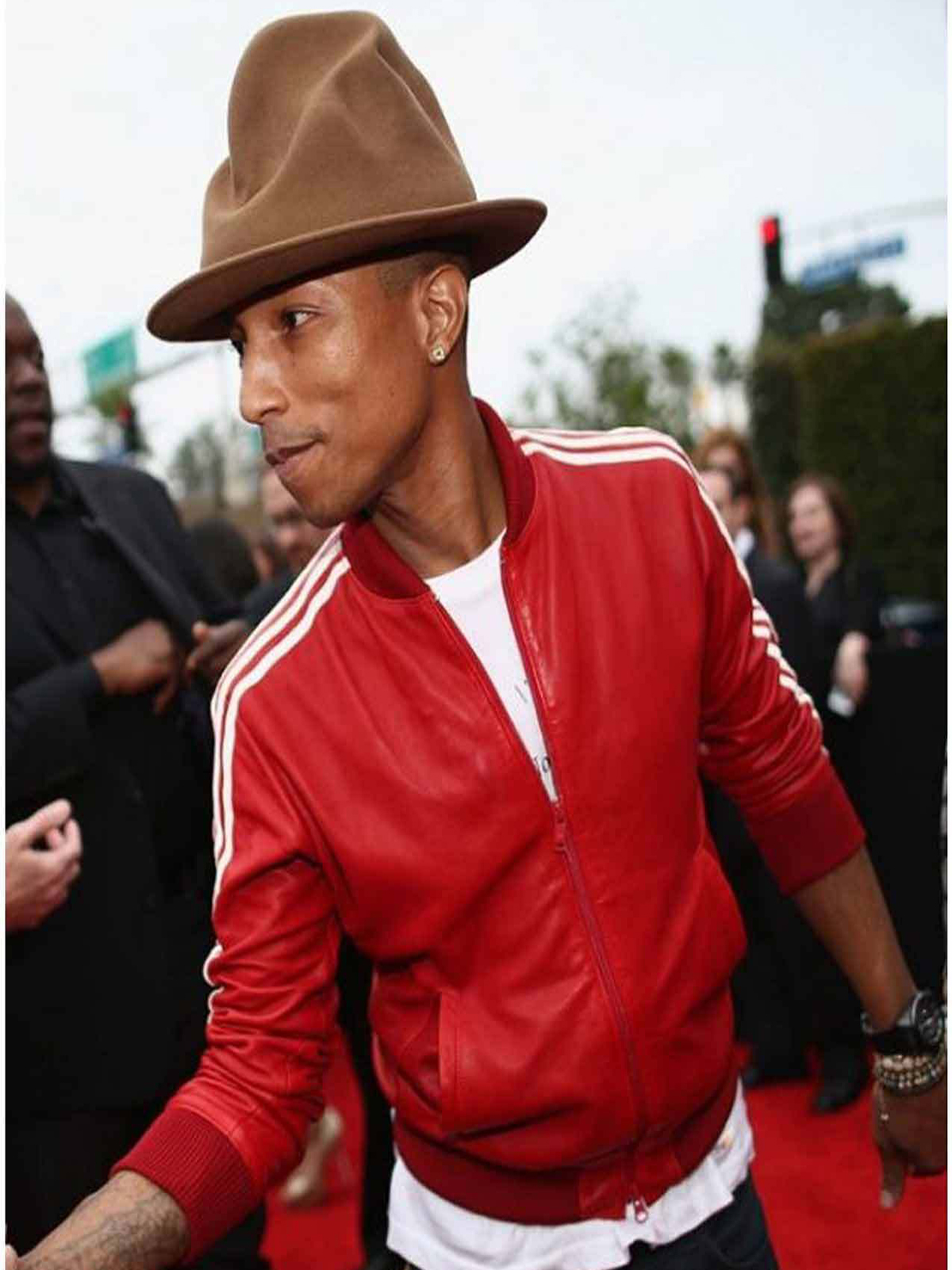 Pharrell williams leather outlet jacket