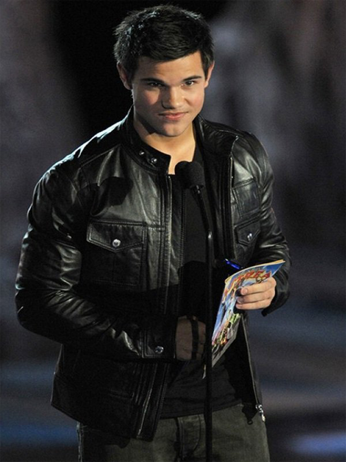 Taylor Lautner Black Leather Jacket