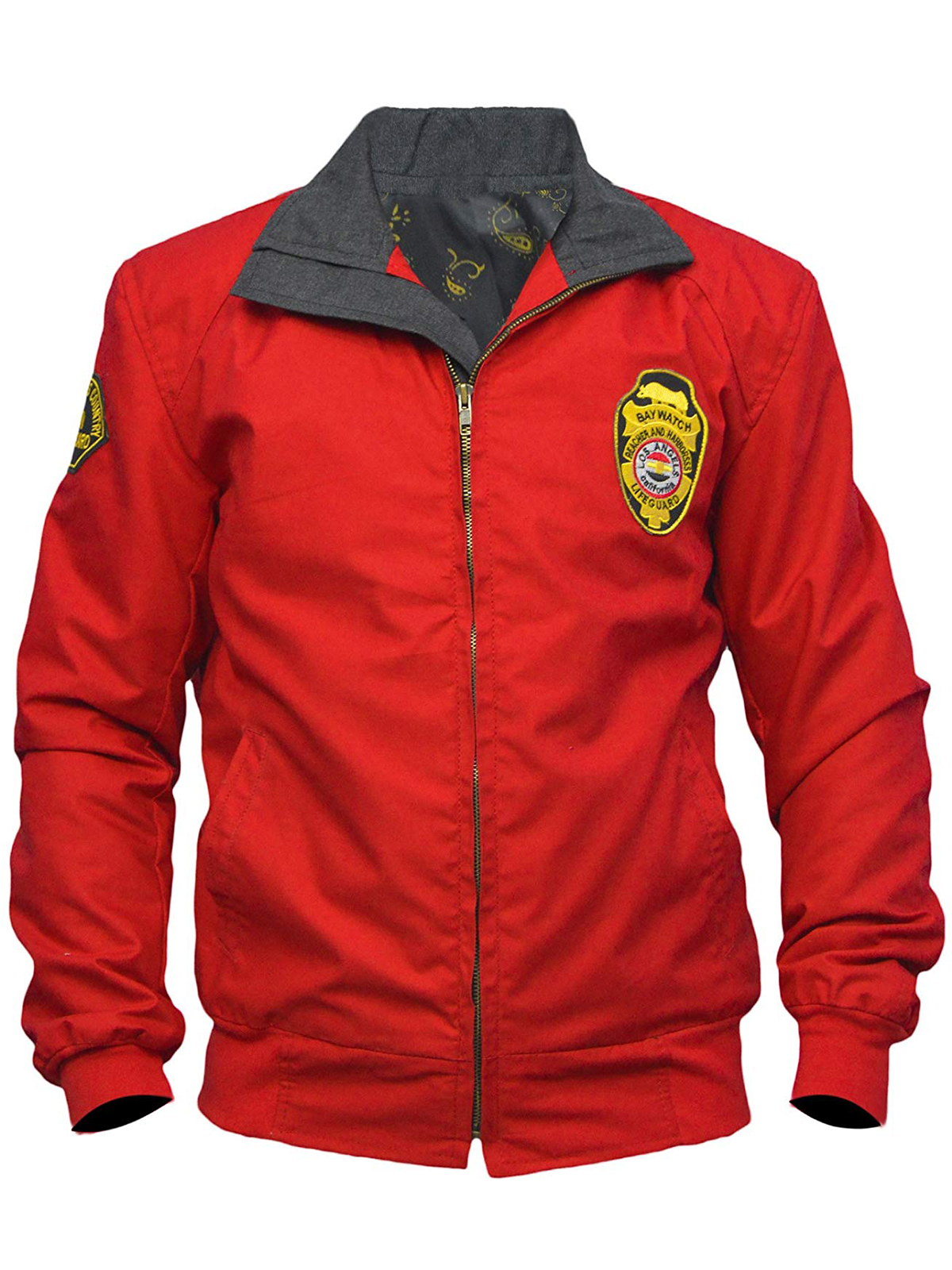 Baywatch Lifeguard Bomber Red Cotton Jacket