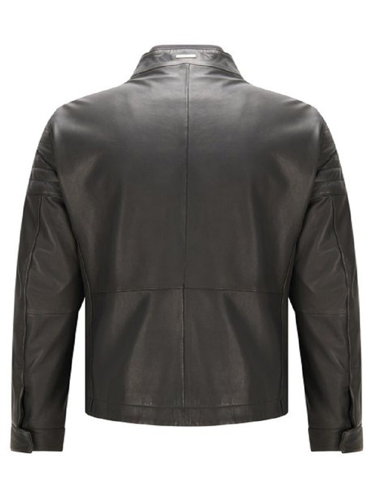 BOSS - Regular-fit jacket in textured soft-touch leather