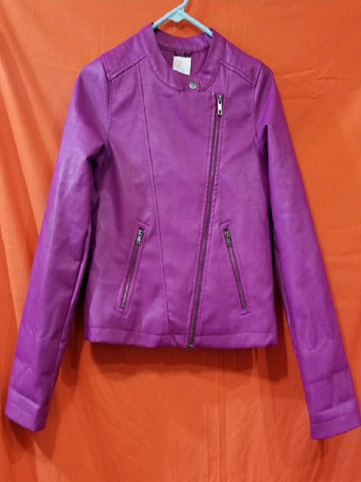 Kids Fashion Purple Leather Jacket