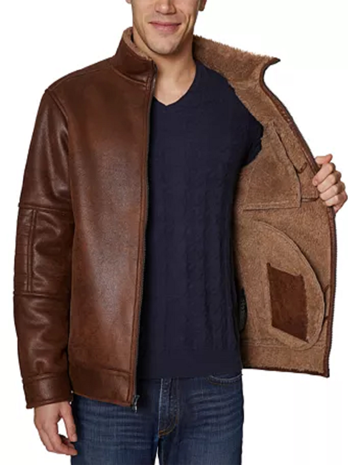 Men’s Buffalo David Bitton Shearling Leather Jacket