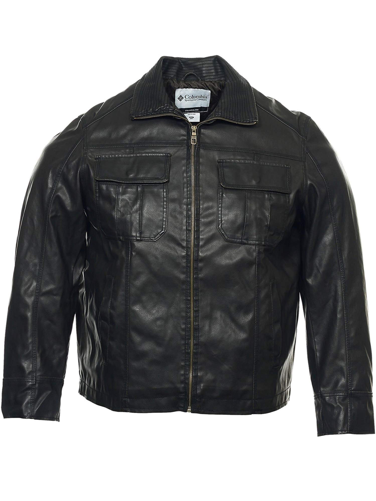 Men's Columbia Black Genuine Leather Jacket