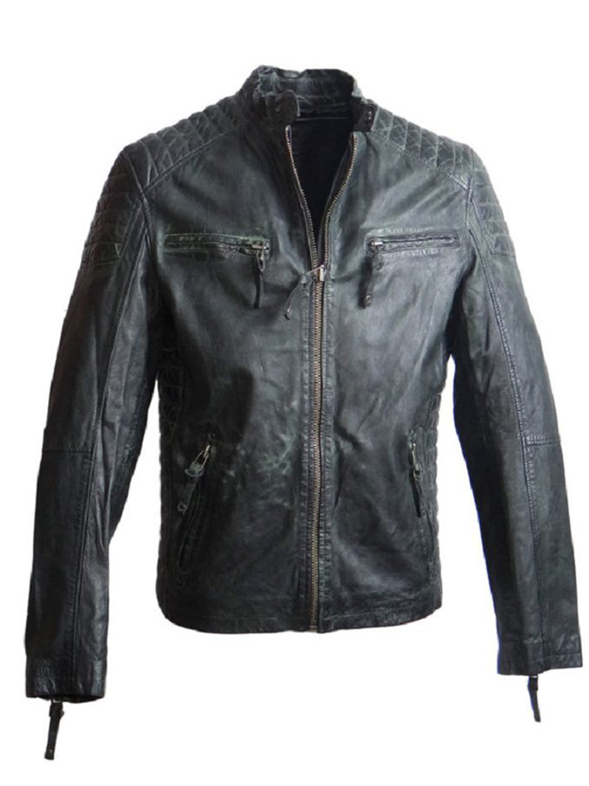 Men's Used Look Leather Jacket