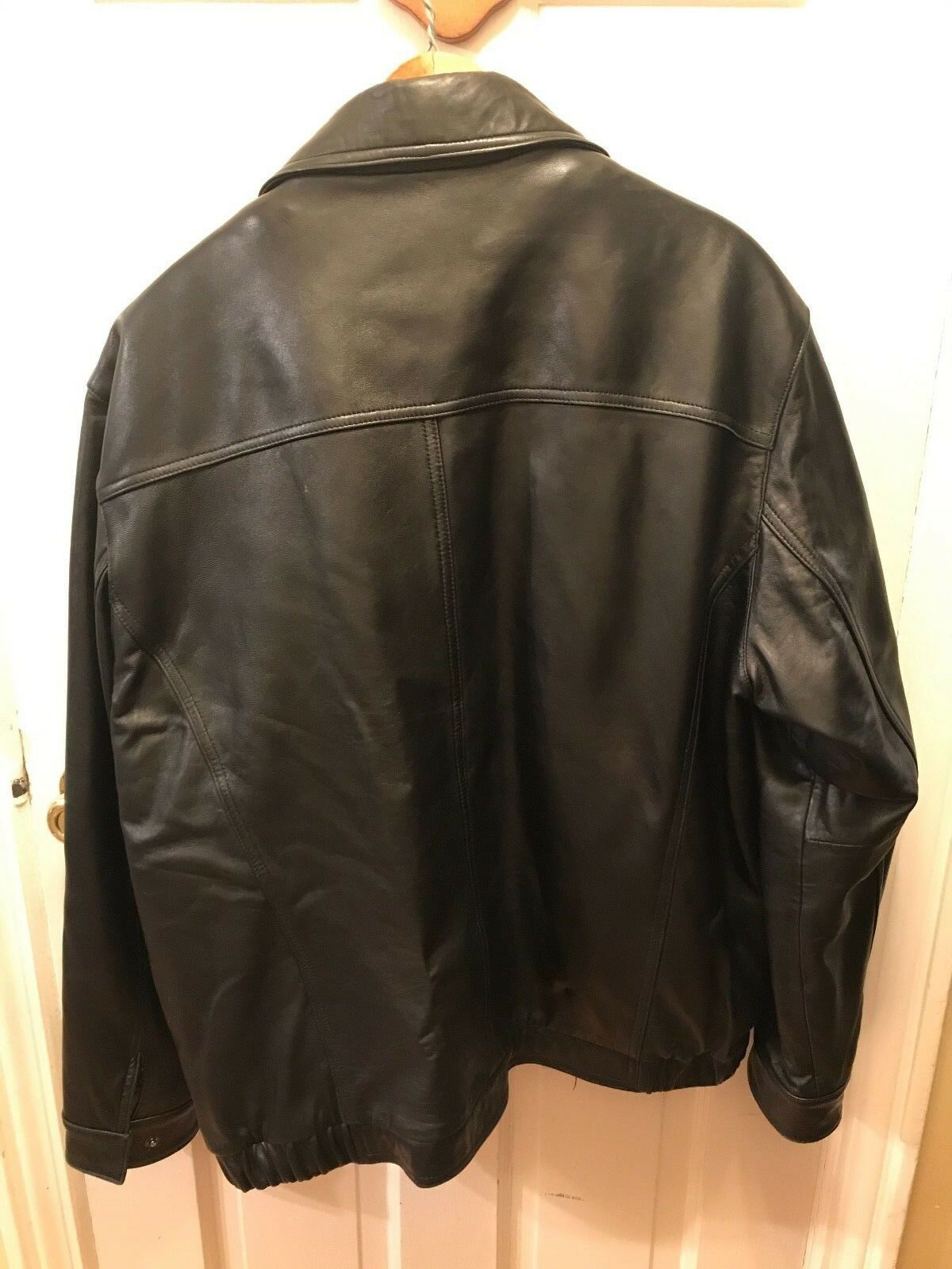 Designer Nicole Miller black leather jacket shops men's medium