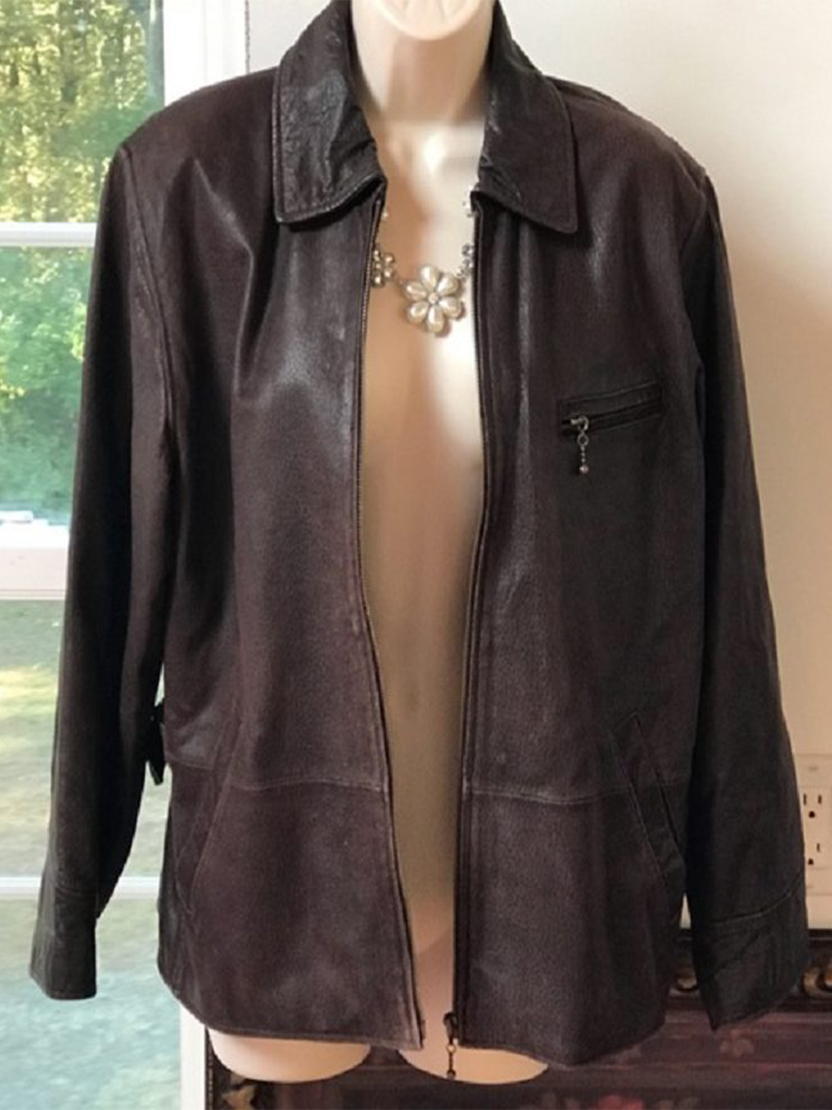 Newport News Easy Style Leather Jacket