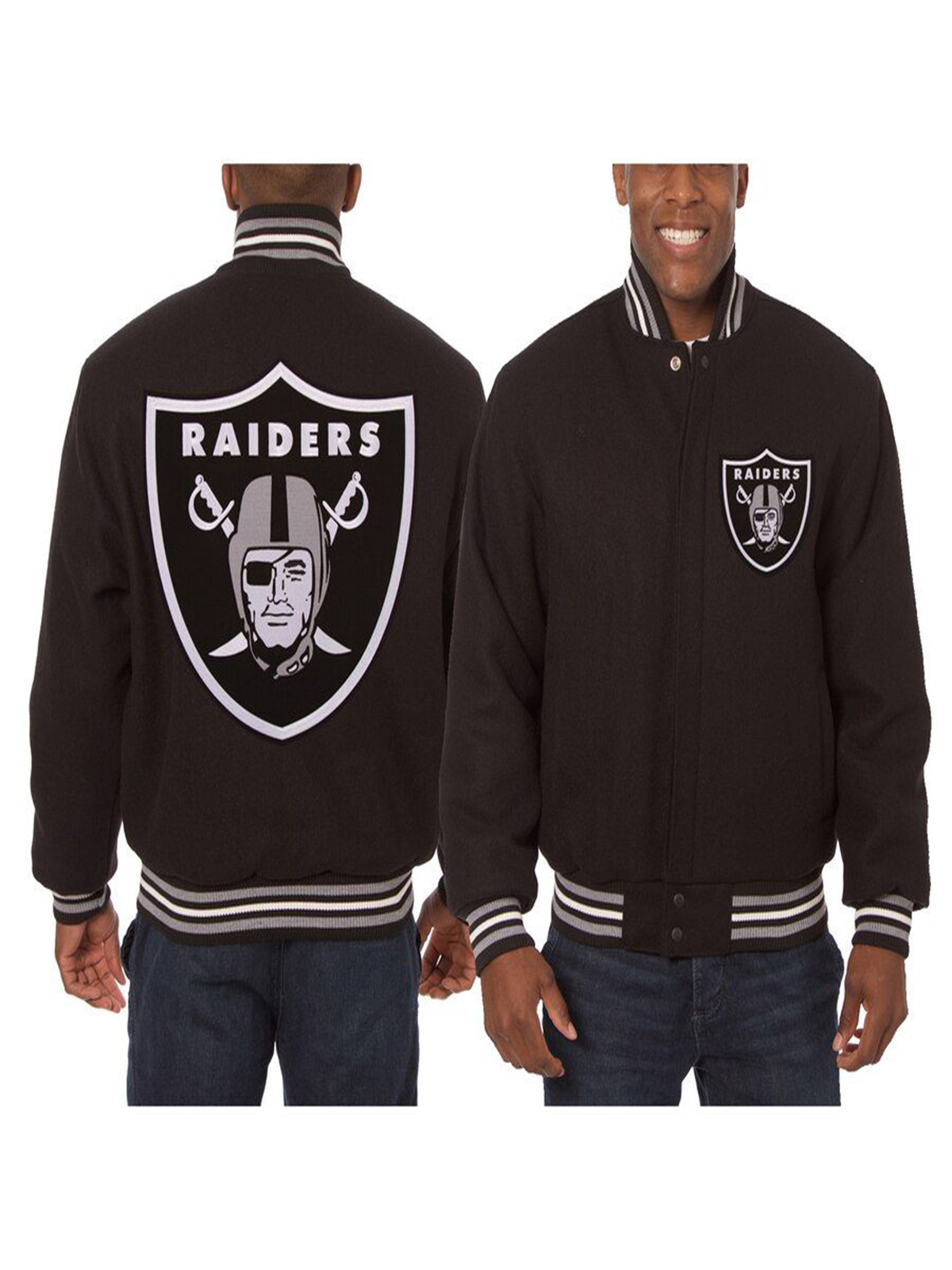 Oakland Raiders Jh Design Brown Embroidered Jacket