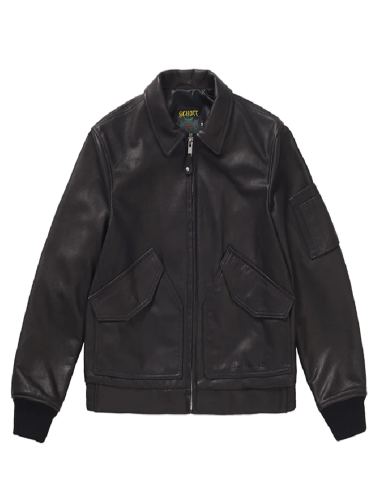 Supreme Schott Black Tanker Leather Jacket