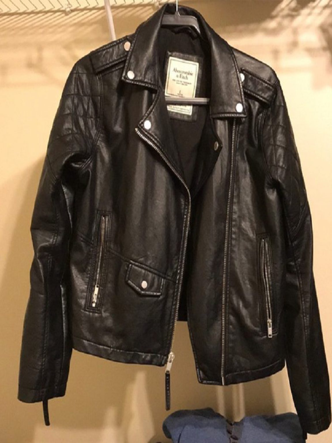 Women Abercrombie & Fitch Vegan Leather Jacket - Stars Jackets