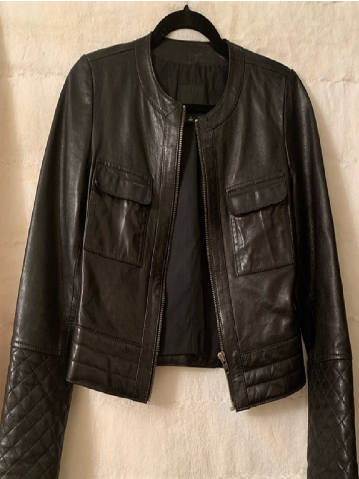 Women's Fashion Black Trouve Leather Jacket