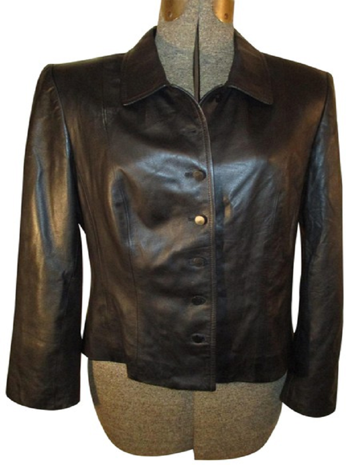 Women's Fashion Talbots Black Leather Jacket