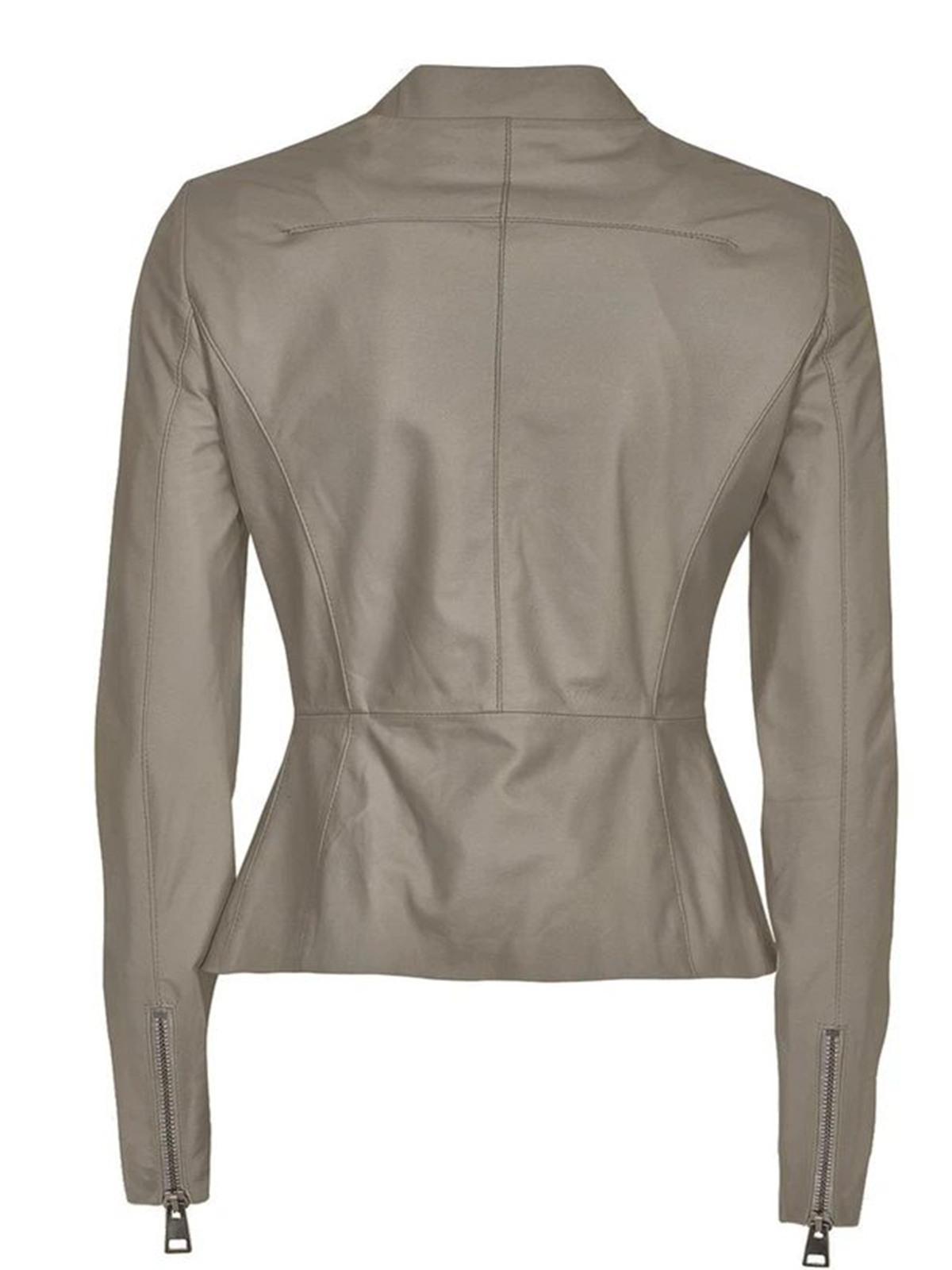 Women's Taupe Leather Jacket