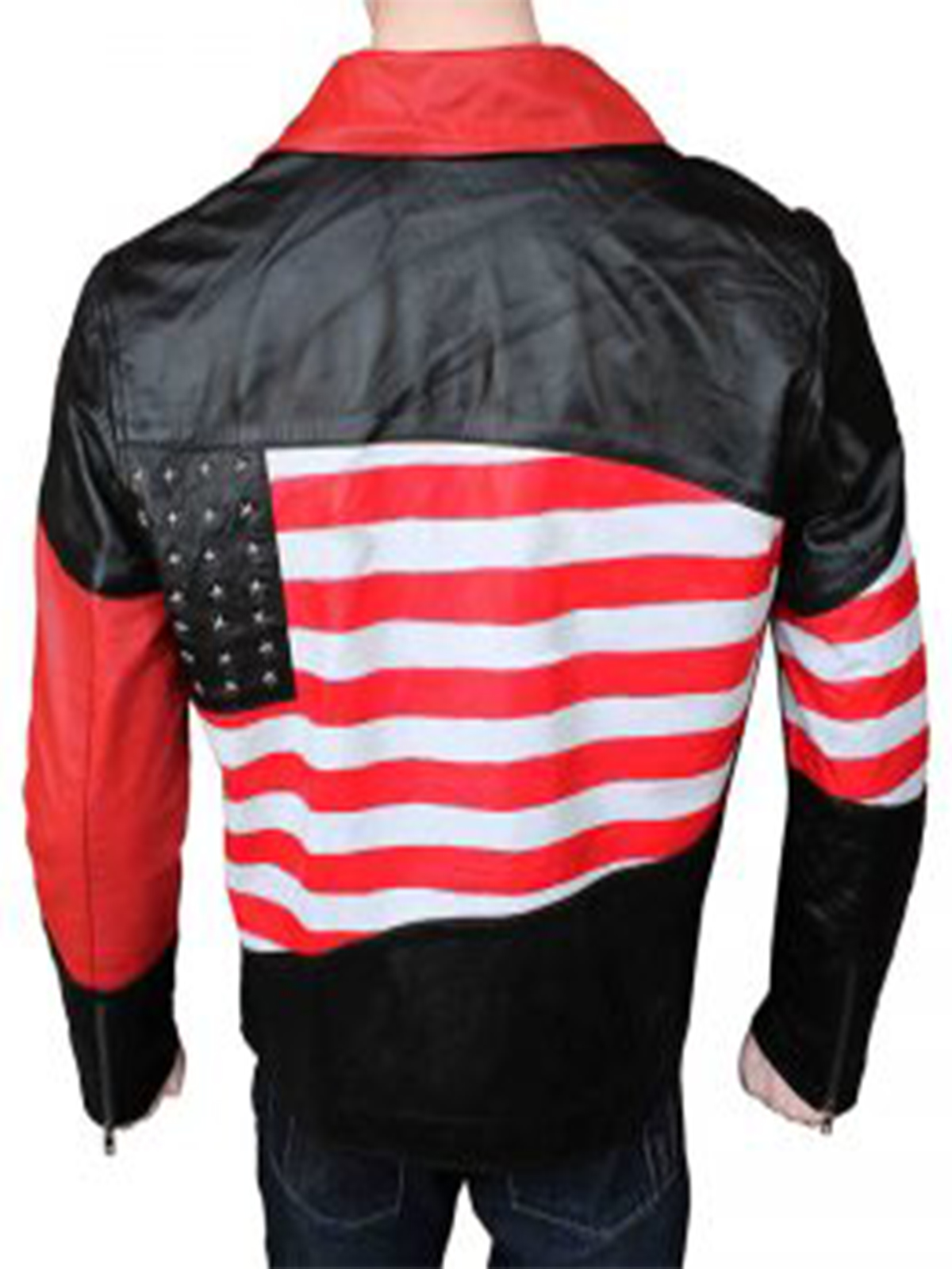 American Flag Mens Womens Leather Biker Jacket