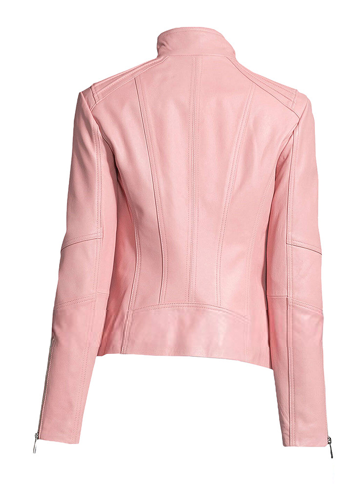 Women’s New Style Casual Pink Leather Jacket