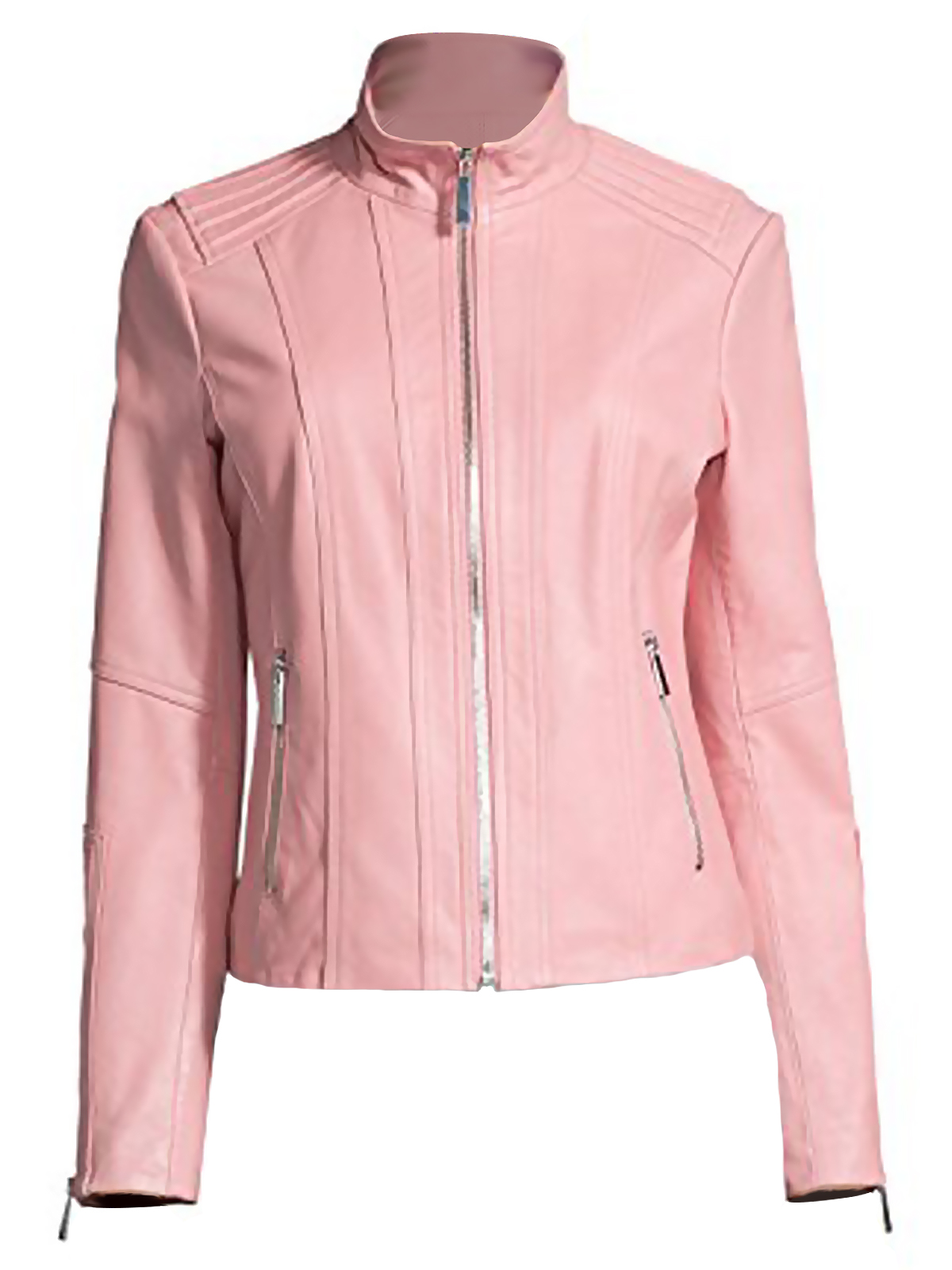 Women’s New Style Casual Pink Leather Jacket