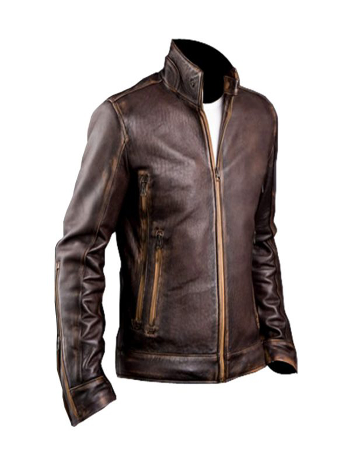 X-Men Vintage Cafe Racer Biker Real Brown Distress Leather Jacket