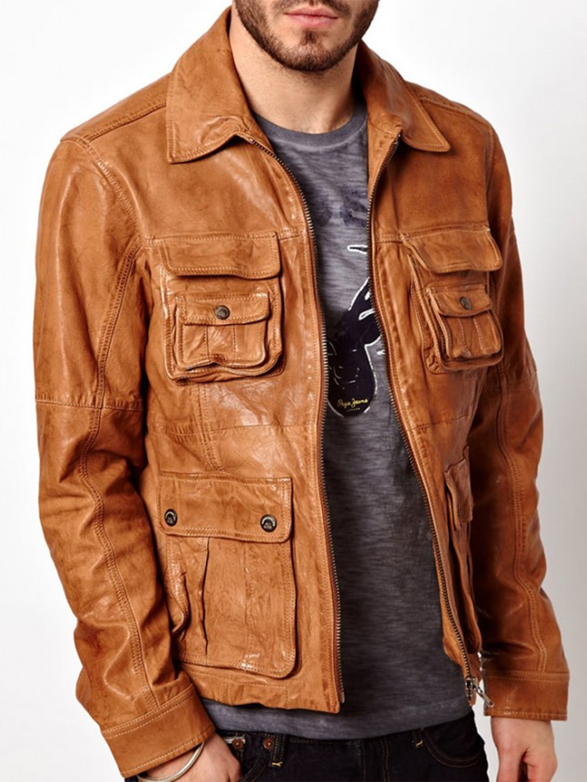 Стильные кожаные куртки мужские из натуральной кожи