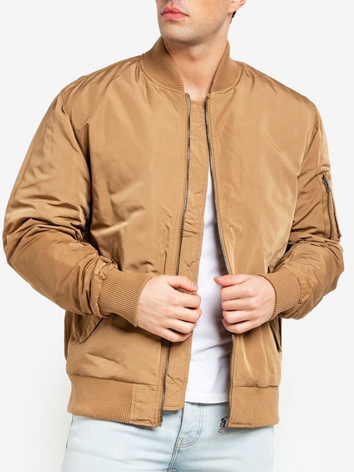 Men Varsity Khaki Spank Jacket