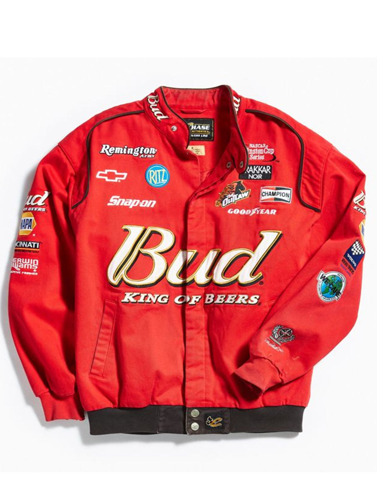 Mens Vintage Budweiser Nascar Red Cotton Jacket