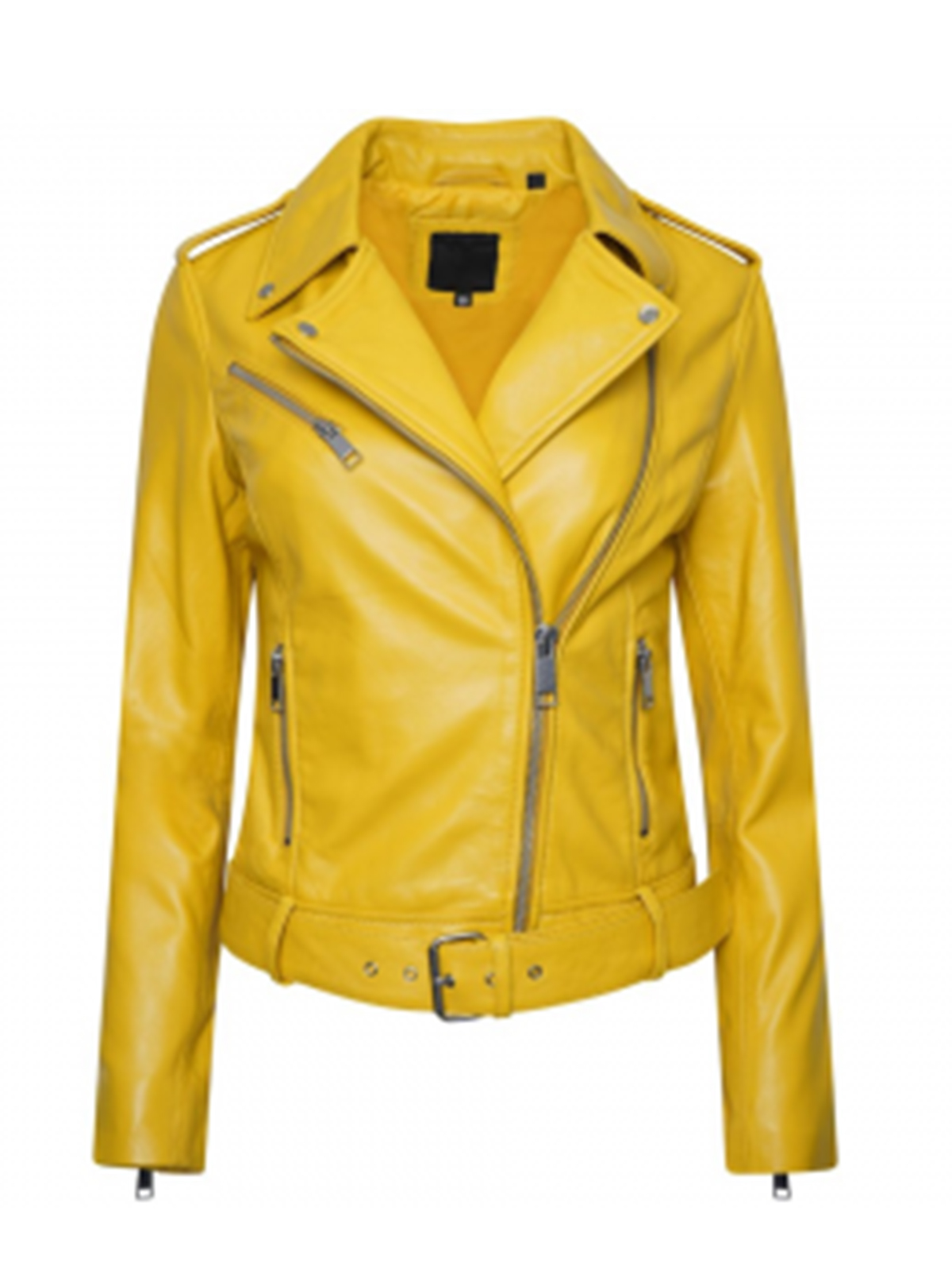 Women’s Fashion Yellow Biker Leather Jacket