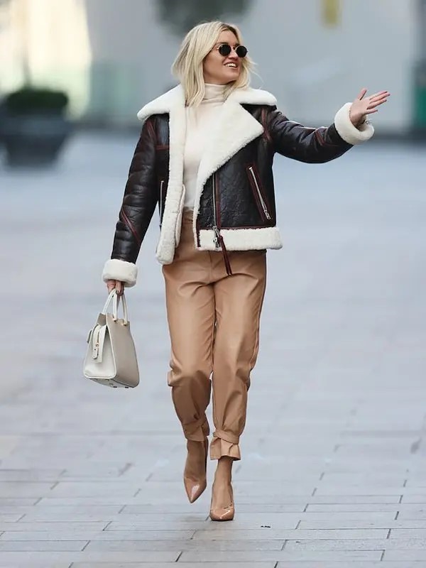 Buy Now Heart Show Ashley Roberts Shearling Aviator jacket