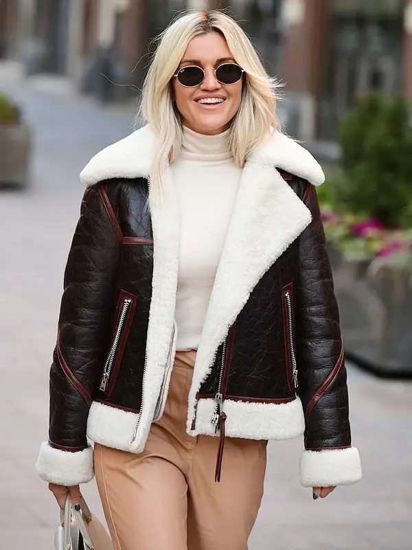 Buy Now Heart Show Ashley Roberts Shearling Aviator jacket