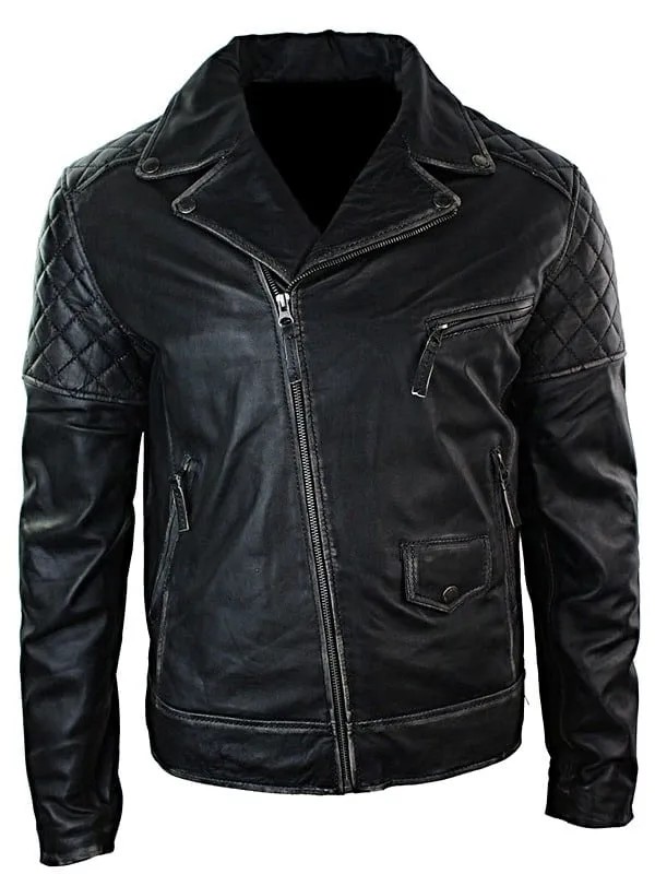 Buy Now Mens Distressed Leather Motorcycle Jacket