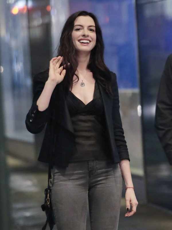 Buy now Wecrashed Anne Hathaway Leather Jacket