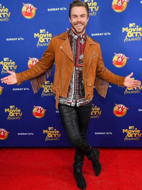 MTV Movie & Tv Awards Derek Hough Suede Leather Jacket