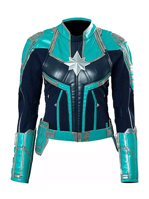 Captain Marvel Brie Larsons Costume Leather Jacket